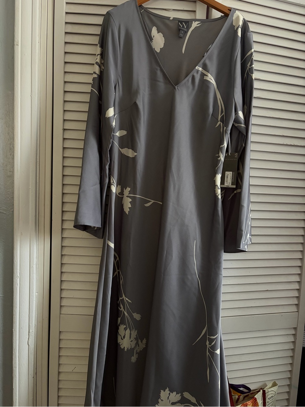 Worthington gray mid/maxi floral dress